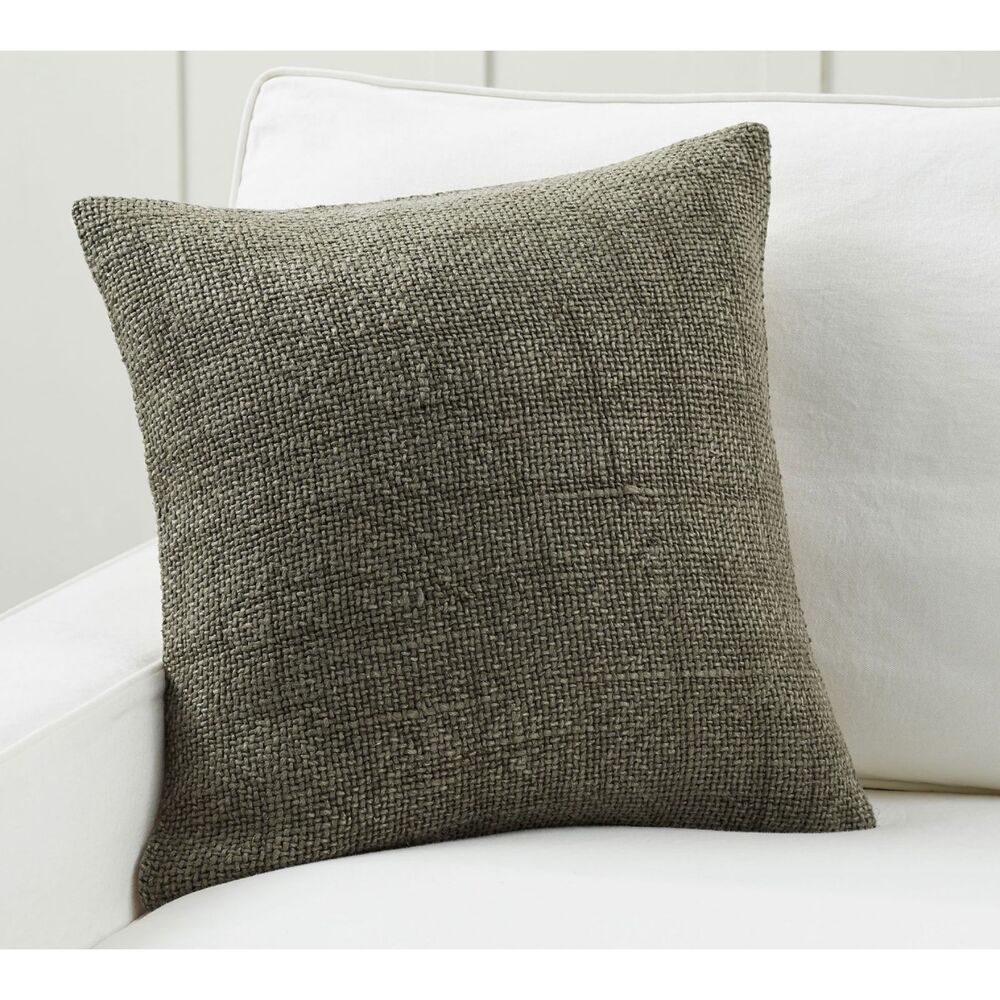 Pottery Barn Faye Linen Textured Pillow Cover in Sage Grass NWT